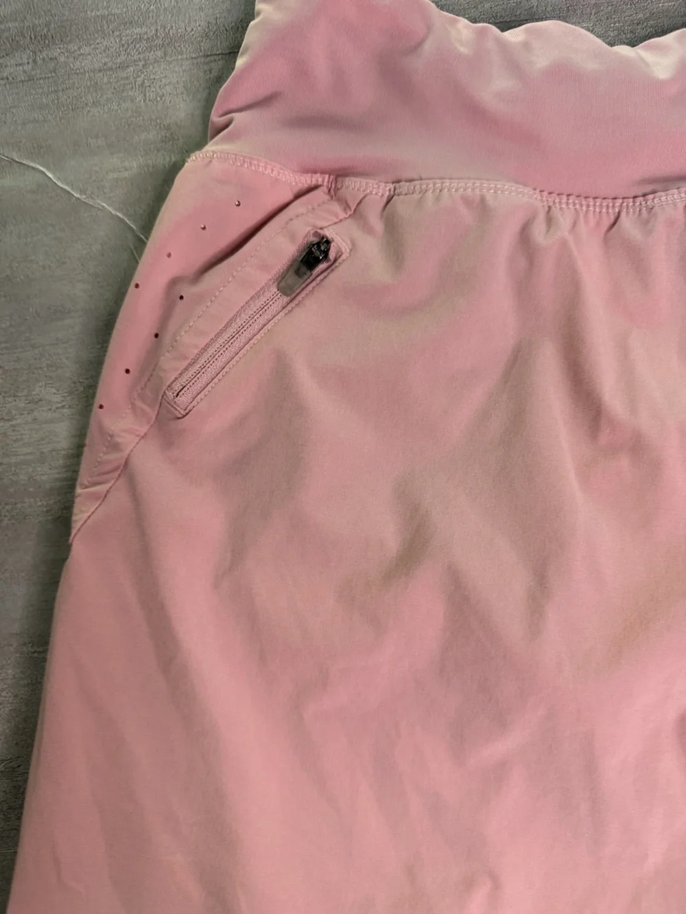Nike Women's Light Pink Running Shorts with Reflective Swoosh